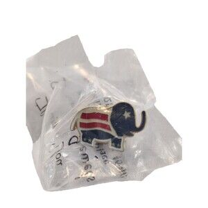 Republican Patriotic Red White & Blue Elephant Lapel Pin - 3/4"